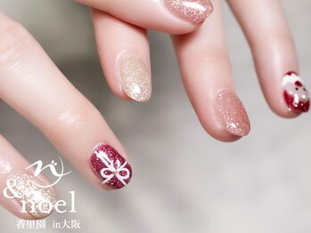 ノエル(Noel)/フラッシュラメ リボン ネイル