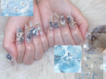 ベティネイル アイラッシュ(Betty Nail)/水色ストーン☆サマーネイル