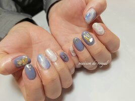くすみブルーネイル