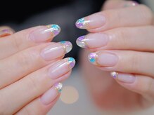 幻之花ネイル/シェルフレンチ