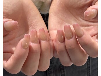 ベージュ×ピンクグラデーション