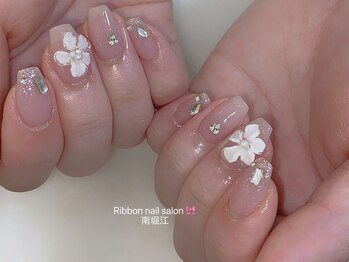 【上品】3Dフラワーネイル