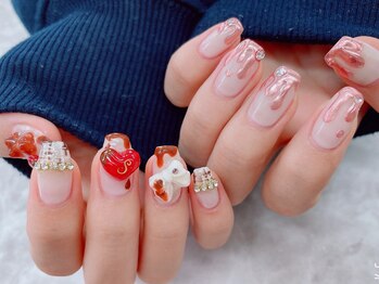 ネイルサロン シェル(Nail Salon SHELL)/しっかりバレンタインネイル♪