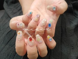 ワンカラー+パーツネイル