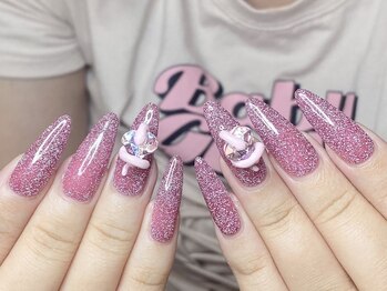 ウサギネイル 新大久保店(usagi nail)/ピンクネイル