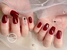 ルブリー(roovely)/ボルドーハートネイル