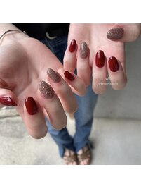 秋ボルドーネイル