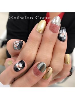 ネイルサロン クール(Nailsalon Coeur)/ミラーネイル バイカラー