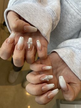 トータルビューティークリア(total beauty clear)/エアブラシ白グラネイル☆