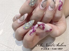 キラキラリボンnail