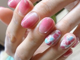 手書きジェルフラワーアート♪