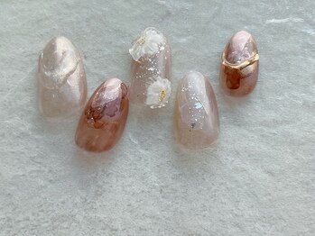 ティンバーネイルアンドアイラッシュ(Timber)/ニュアンスフラワーネイル