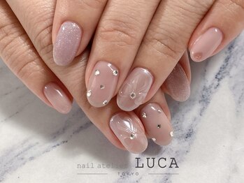 W-453 大人可愛いワンホンネイル