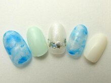 ネイルサロン ドレリッチ 大宮店(drerich)/クリアブルーマーブル
