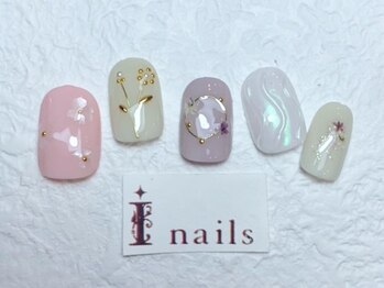 アイネイルズ 梅田店(I nails)/和装押し花ニュアンス