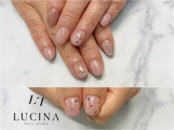 ネイルスタジオ ルキナ(LUCINA)/c-260 大人上品押し花ネイル