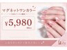 【全員オフ無料】自爪補強+炭酸ケア付/マグネットワンカラー+ストーン ￥5,980