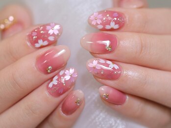 幻之花ネイル/マオジェル　桜　花びらネイル