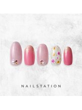 ネイルステーション ルミネ新宿1店(NAIL STATION)/フラワーネイル／パラジェル