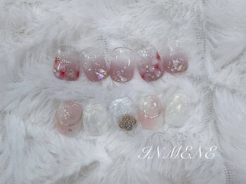 インミニネイルサロン 上野御徒町(INMENE)/トレンドフラワーグラデーション