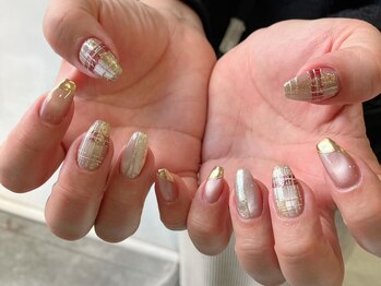 ビューティービースト フォー ネイルアンドアイラッシュ 松浜店(beauty:beast)/キラキラチェックネイル♪