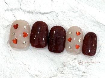 ネイルメゾン 池袋店(NAIL MAISON)/ハートボルドーネイル¥8050