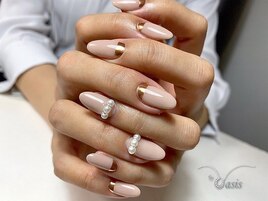 くすみピンク×ブロンズミラー