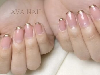 アバネイル 藤が丘(AVA NAIL)/【ハンド】先端ミラー細フレンチ