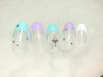 ネイルサロン フローリア(nail salon Florir)/カラフルフレンチネイル