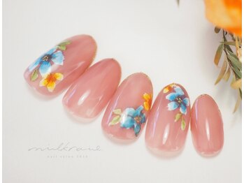 ミルクネイル(MILK NAIL)/水彩フラワー〈新規7500円〉