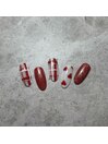 チェックとハートネイル♪冷水