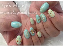 アイズモア 国立店(Eye's More)/ミントグリーンフラワーネイル