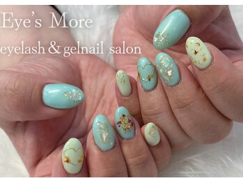 アイズモア 国立店(Eye's More)/ミントグリーンフラワーネイル