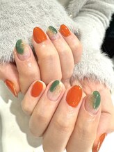 ハーティーネイル 自由が丘南口店(heartynail)/塗りかけネイル/ワンカラー/秋
