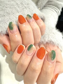 ハーティーネイル 自由が丘南口店(heartynail)/塗りかけネイル/ワンカラー/秋
