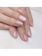 ピオニーネイル(peony nail)/春色ピンク　チューリップ