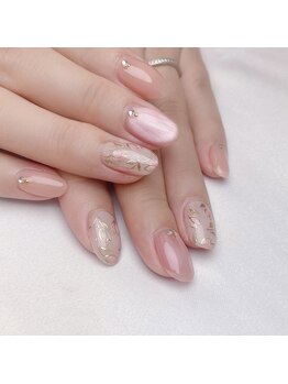 ピオニーネイル(peony nail)/春色ピンク　チューリップ
