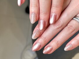 ガラスマグ×フラッシュネイル