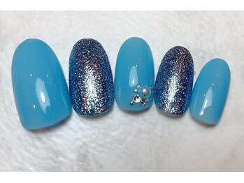 爽やかブルー×ラメ