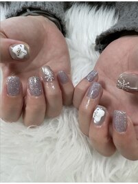 雪だるまネイル