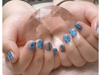 チェリーブロッサム(A CHERRY BLOSSOM)/青系ヒョウ柄