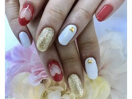 くり抜きハートネイル♪