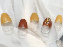 シエルネイルスタジオ 新宮店(Ciel nail studio)/【￥６７８０】秋オレンジネイル