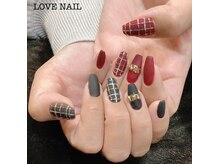 ラブネイル(LOVE NAIL)/バレンタインチェックネイル