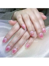 ジョイネイルスタジオ 高田馬場(JoY Nail Studio)/グラデ×アート1本+ベースカラー