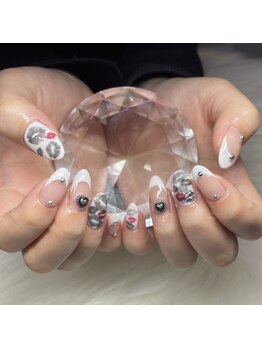 リップネイル×フレンチ