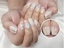 チェリー(Cherry)/【カラフルツイードネイル】