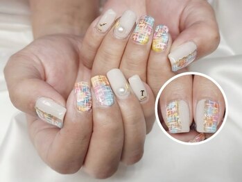 チェリー(Cherry)/【カラフルツイードネイル】