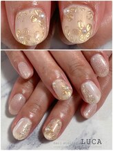 ネイルアトリエルカ(nail atelier LUCA)/W-455 フラワーブライダルネイル