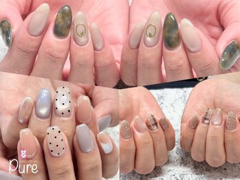 ピュア(Pure)の写真/【春にぴったりのデザイン12種類から選べる♪】定額デザインで春の気配を指先に★大人向けデザインも◎